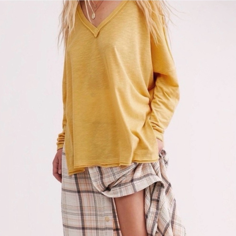 NWT Free People We The Free On My Mind Oversized Long Sleeve Tee Shirt
